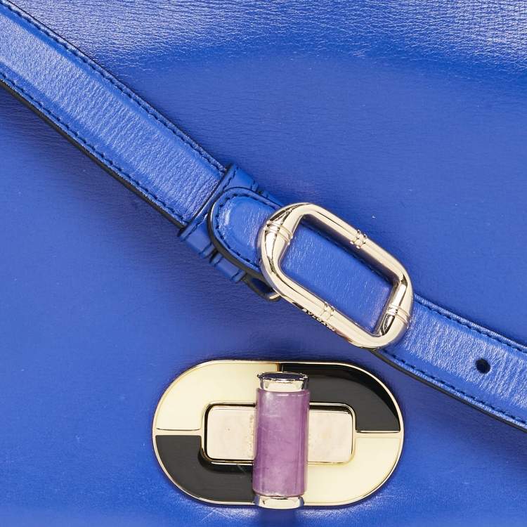 Pre Owned Bvlgari Black/Blue Leather Icona Shoulder Bag