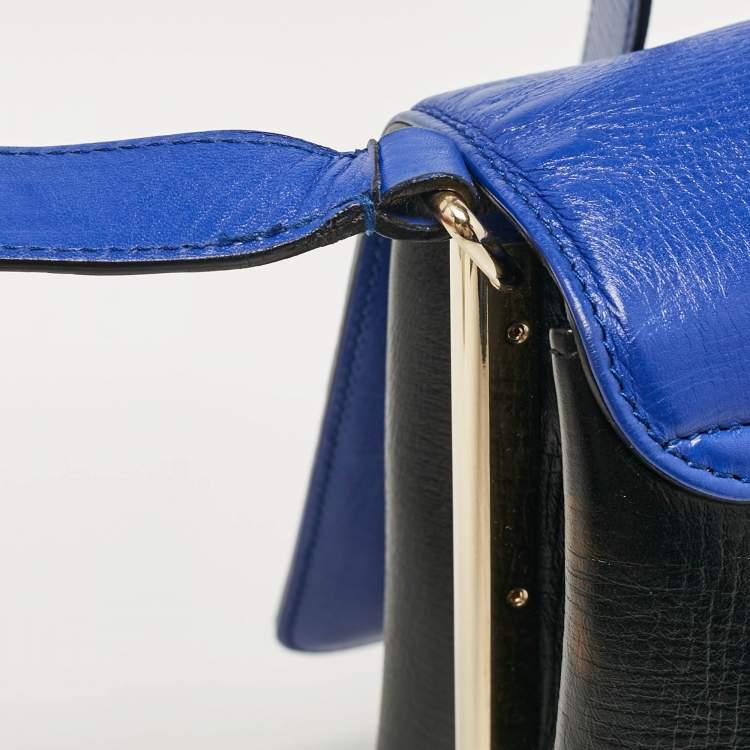 Pre Owned Bvlgari Black/Blue Leather Icona Shoulder Bag