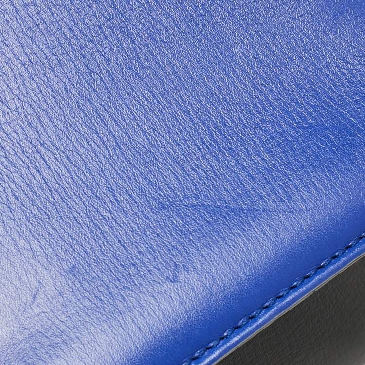 Pre Owned Bvlgari Black/Blue Leather Icona Shoulder Bag