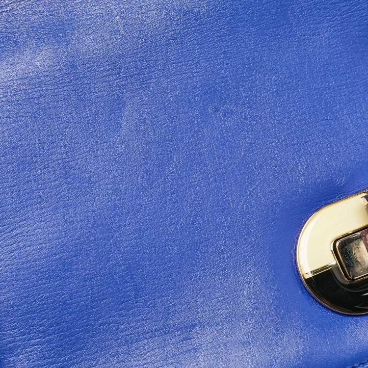 Pre Owned Bvlgari Black/Blue Leather Icona Shoulder Bag