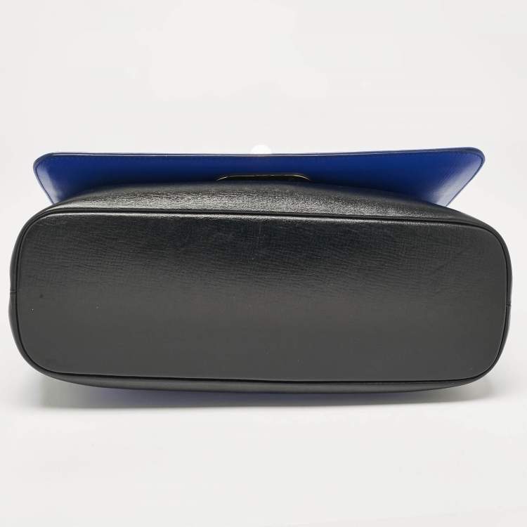 Pre Owned Bvlgari Black/Blue Leather Icona Shoulder Bag