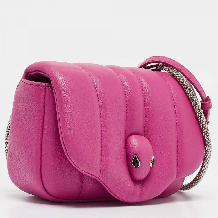 Pre Owned Bvlgari x Ambush Pink Leather Serpenti Shoulder Bag