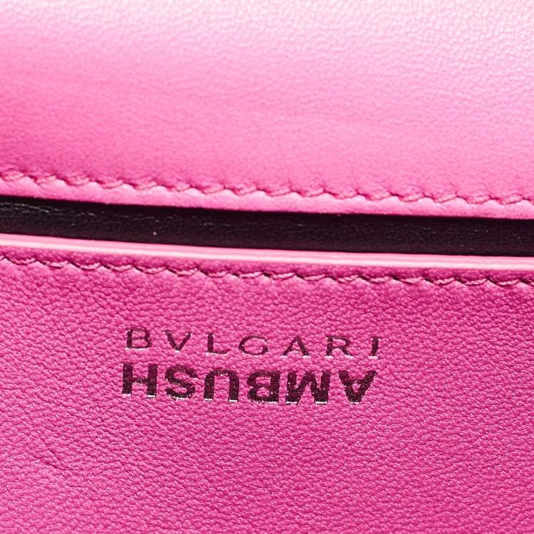 Pre Owned Bvlgari x Ambush Pink Leather Serpenti Shoulder Bag