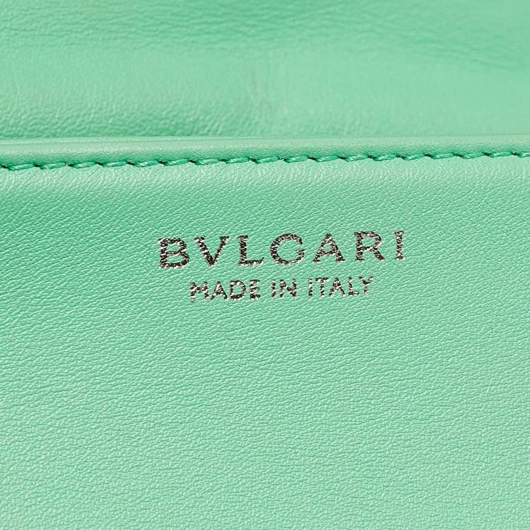 Pre Owned Bvlgari Green Quilted Leather Mini Serpenti Cabochon Crossbody Bag