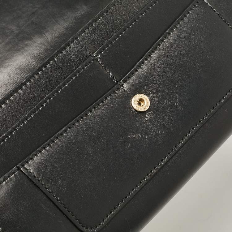 Pre Owned Bvlgari Black Leather Serpenti Forever Continental Wallet