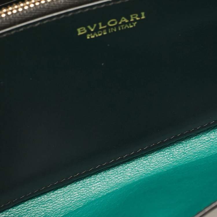 Pre Owned Bvlgari Black Leather Serpenti Forever Continental Wallet