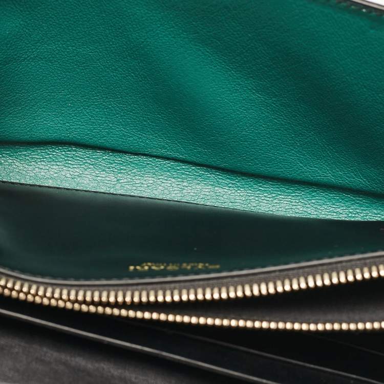 Pre Owned Bvlgari Black Leather Serpenti Forever Continental Wallet