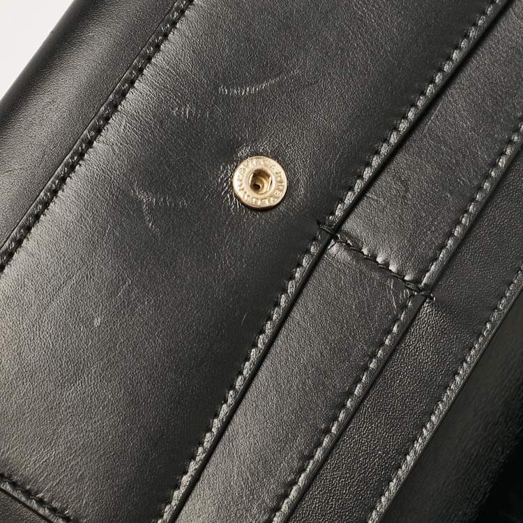 Pre Owned Bvlgari Black Leather Serpenti Forever Continental Wallet