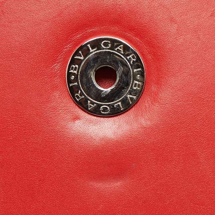 Pre Owned Bvlgari Red Leather Plisse Serpenti Forever Shoulder Bag