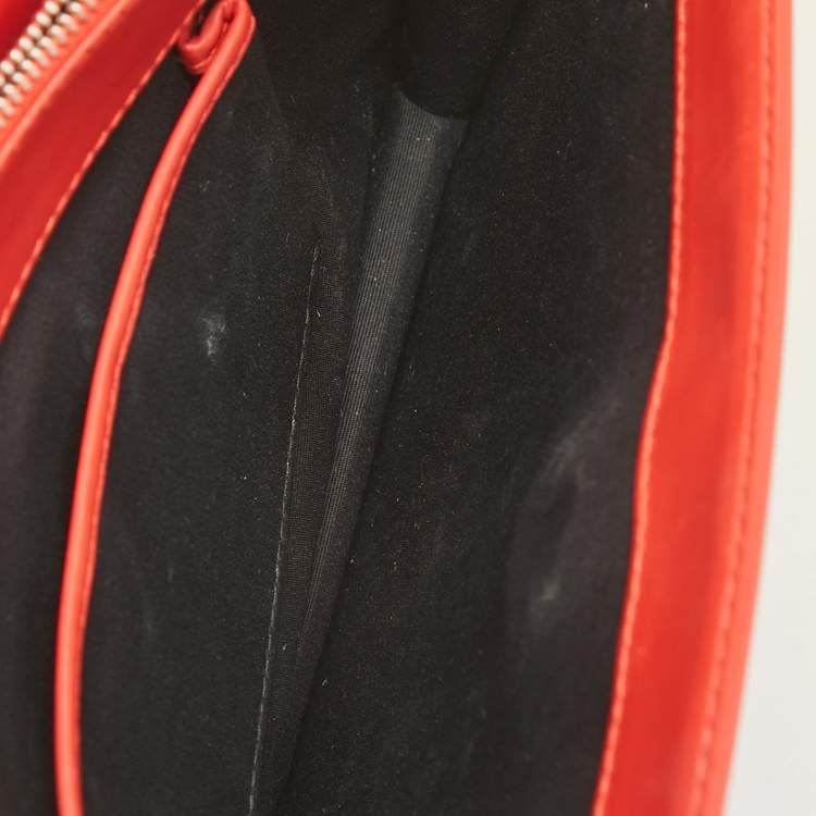 Pre Owned Bvlgari Red Leather Plisse Serpenti Forever Shoulder Bag