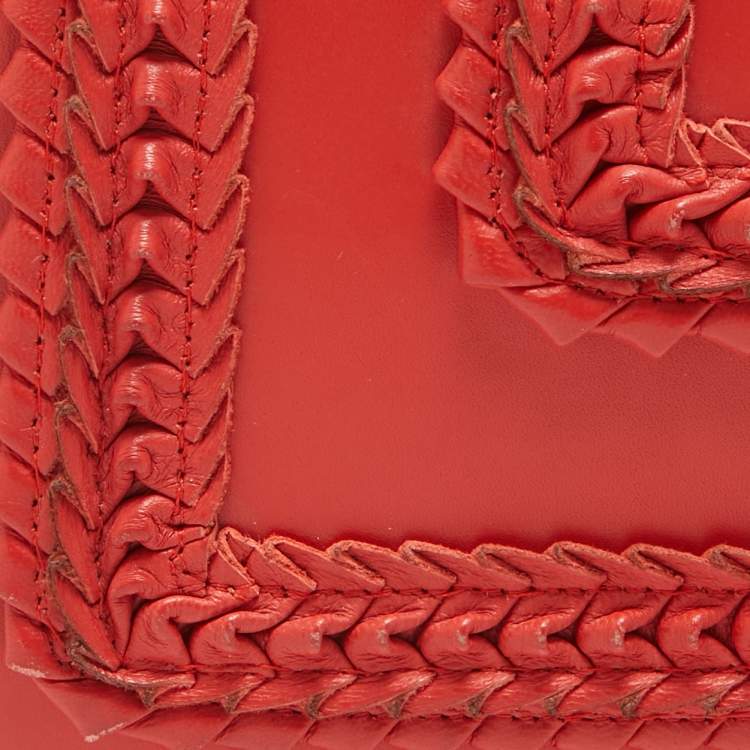 Pre Owned Bvlgari Red Leather Plisse Serpenti Forever Shoulder Bag