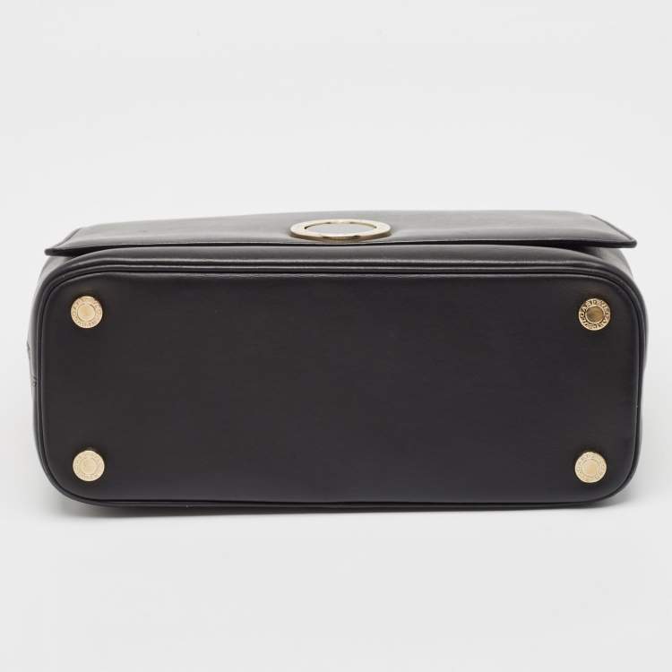 Pre Owned Bvlgari Black Leather Duet Top Handle Bag