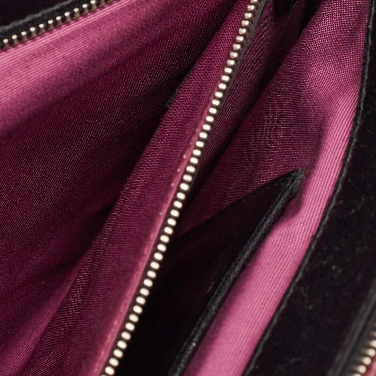 Pre Owned Bvlgari Black Leather and Patent Leather Medium Serpenti Forever Flap Shoulder Bag