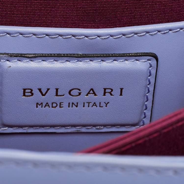 Pre Owned Bvlgari Light Blue Leather Small Serpenti Forever Top Handle Bag