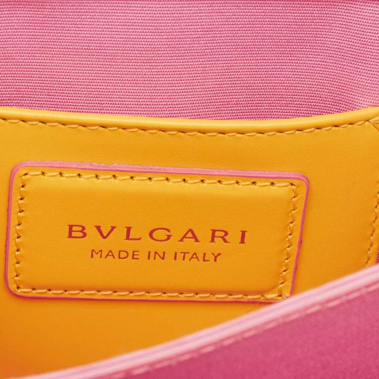 Pre Owned Bvlgari Yellow Leather Small Serpenti Forever Top Handle Bag