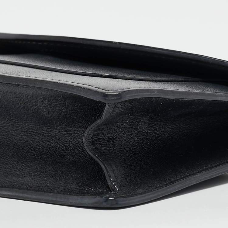 Pre Owned Bvlgari Black Leather Serpenti Wallet On Chain