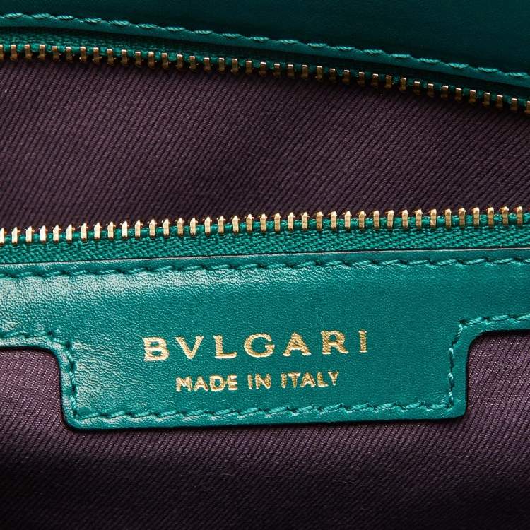 Pre Owned Bvlgari Green Leather Medium Serpenti Forever Shoulder Bag