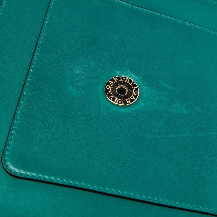 Pre Owned Bvlgari Green Leather Medium Serpenti Forever Shoulder Bag