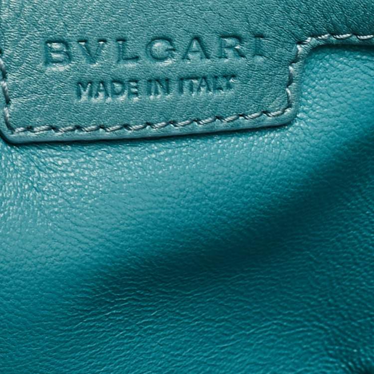 Pre Owned Bvlgari Light Blue Leather Twist Tote