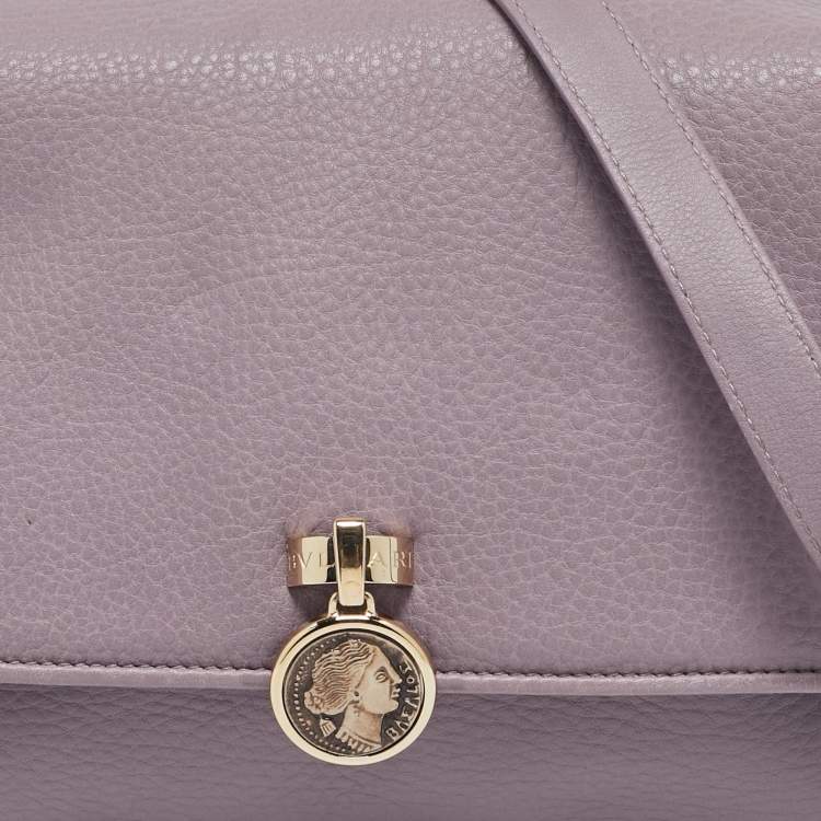 Pre Owned Bvlgari Lavender Leather Monette Flap Top Handle Bag
