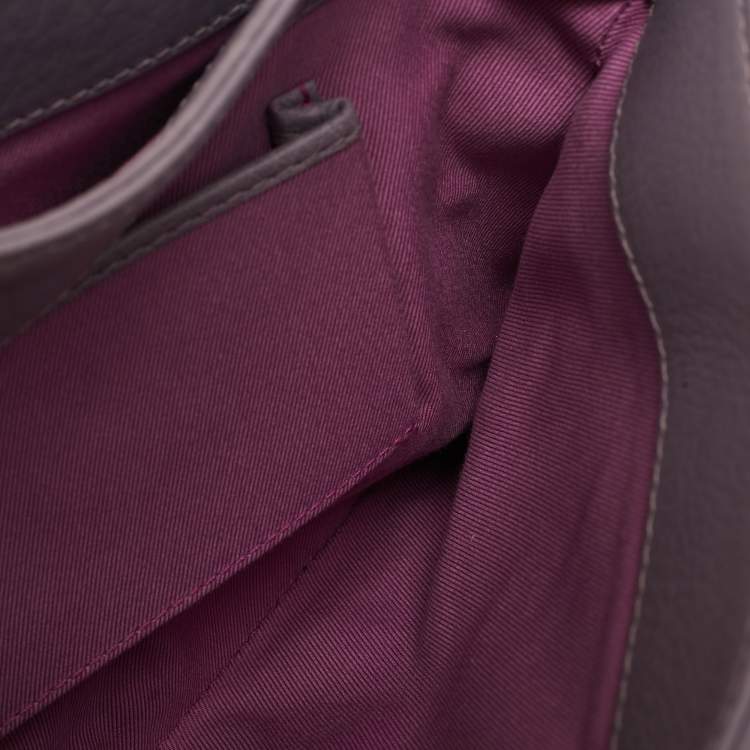 Pre Owned Bvlgari Lavender Leather Monette Flap Top Handle Bag