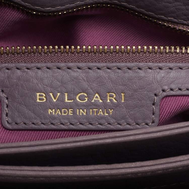 Pre Owned Bvlgari Lavender Leather Monette Flap Top Handle Bag