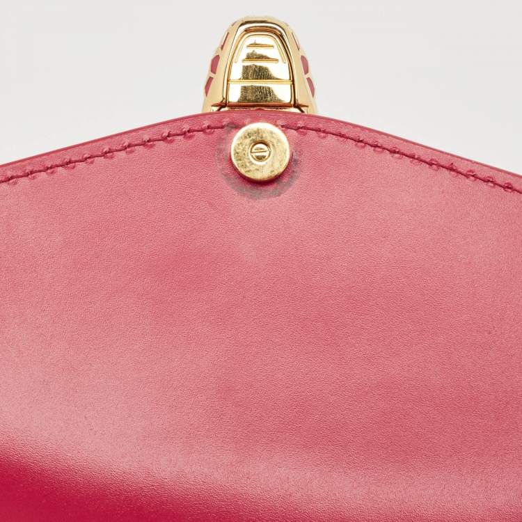 Pre Owned Bvlgari Fuchsia Patent and Leather East West Serpenti Forever Crossbody Bag