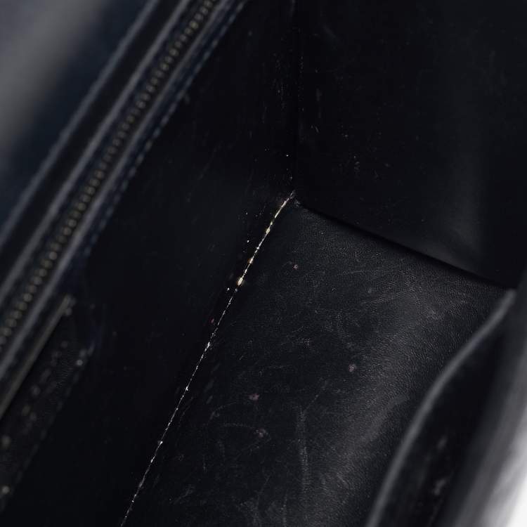 Pre Owned Bvlgari Black Leather Medium Serpenti Diamond Blast Shoulder Bag