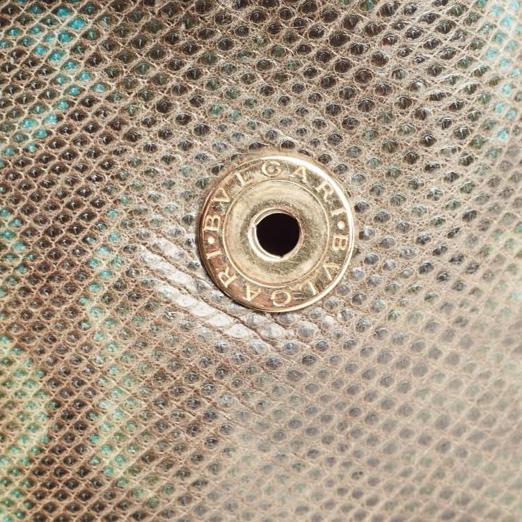 Pre Owned Bvlgari Green/Black Karung Serpenti Forever Flap Shoulder Bag