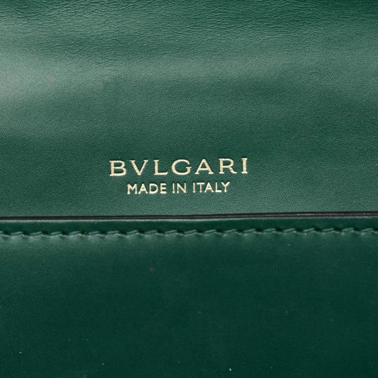 Pre Owned Bvlgari Green Leather Medium Serpenti Forever Shoulder Bag