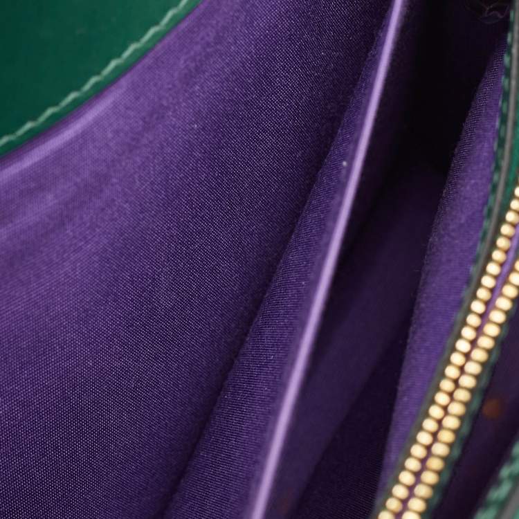 Pre Owned Bvlgari Green Leather Medium Serpenti Forever Shoulder Bag