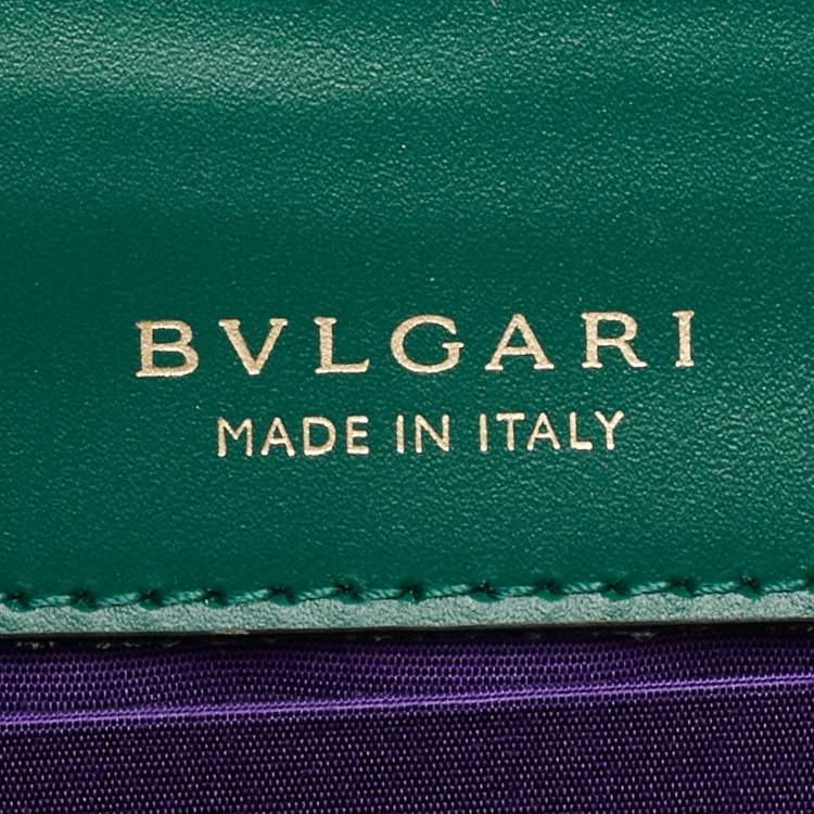 Pre Owned Bvlgari Green Leather Medium Serpenti Forever Shoulder Bag