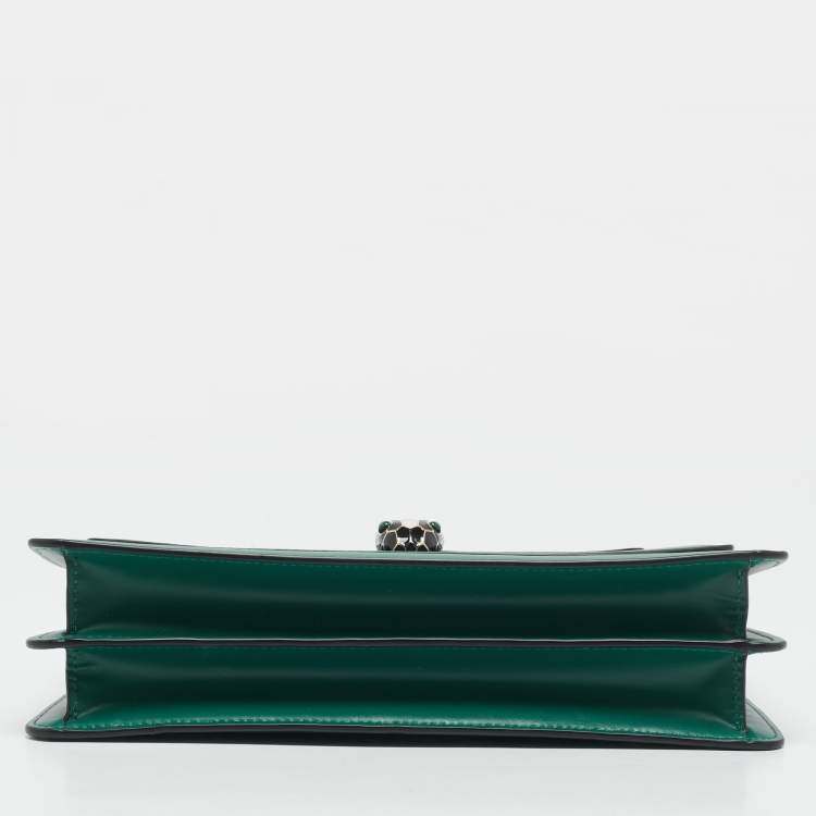 Pre Owned Bvlgari Green Leather Medium Serpenti Forever Shoulder Bag