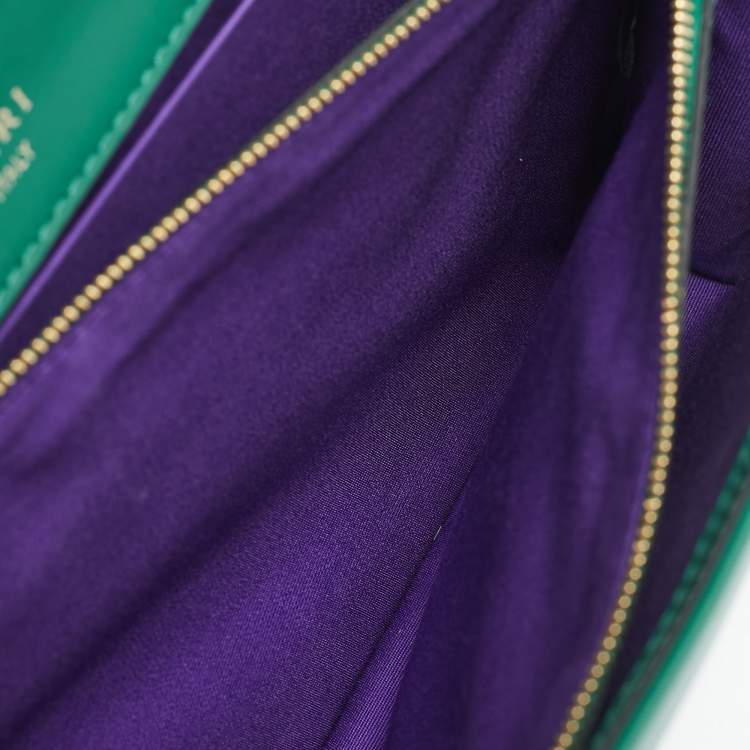 Pre Owned Bvlgari Green Leather Medium Serpenti Forever Shoulder Bag
