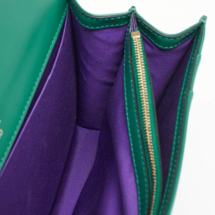 Pre Owned Bvlgari Green Leather Medium Serpenti Forever Shoulder Bag
