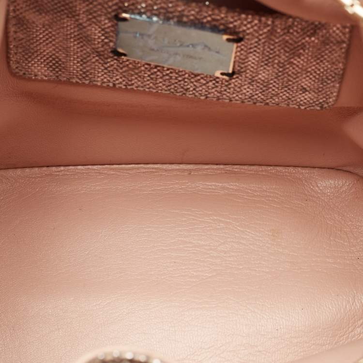 Pre Owned Bvlgari Metallic Karung Leather Serpenti Forever Bucket Bag