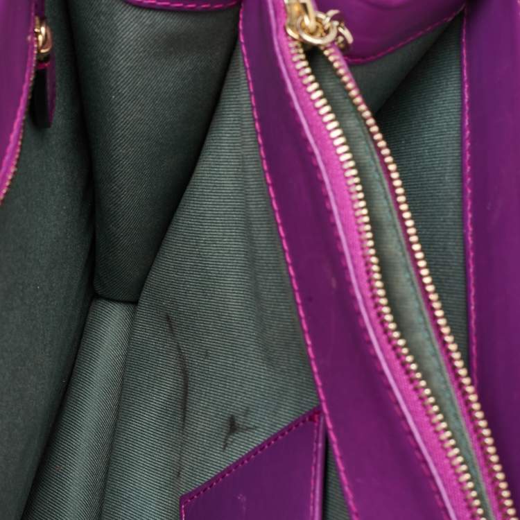 Pre Owned Bvlgari Magenta Pink Leather Large Serpenti Forever Shoulder Bag