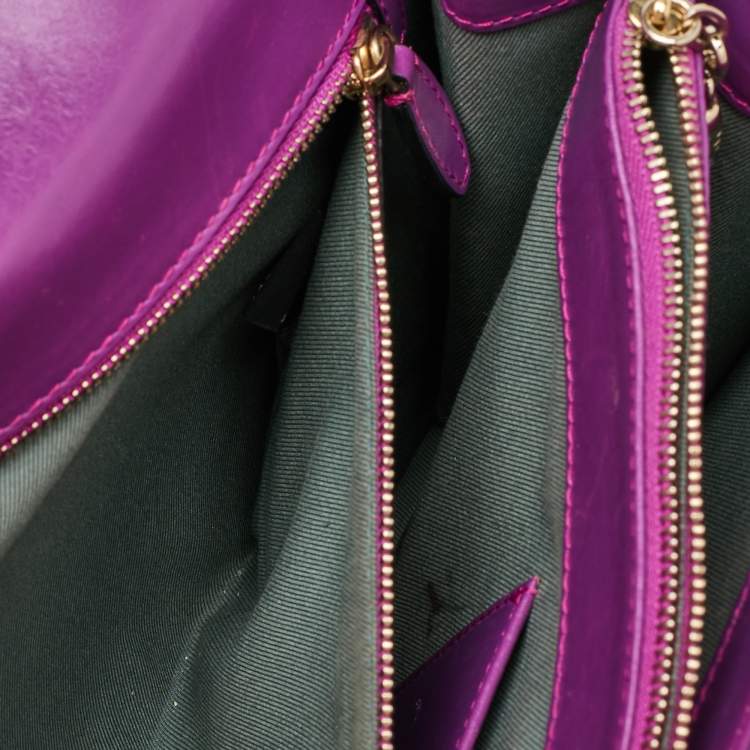 Pre Owned Bvlgari Magenta Pink Leather Large Serpenti Forever Shoulder Bag