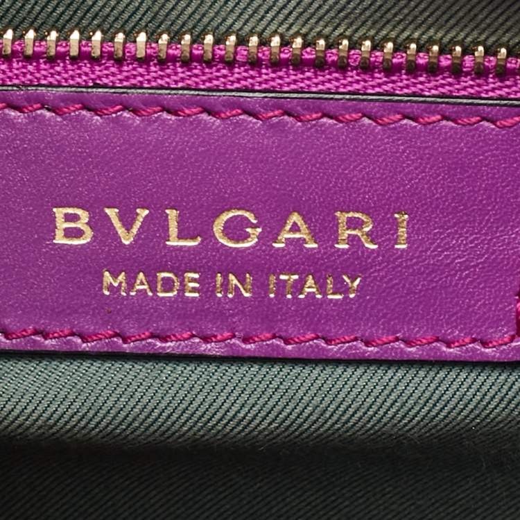Pre Owned Bvlgari Magenta Pink Leather Large Serpenti Forever Shoulder Bag