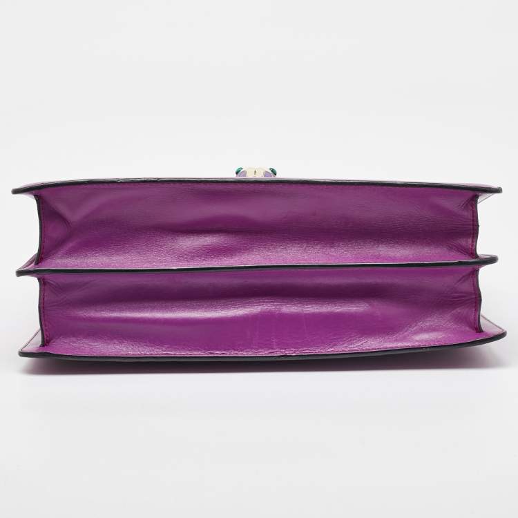Pre Owned Bvlgari Magenta Pink Leather Large Serpenti Forever Shoulder Bag