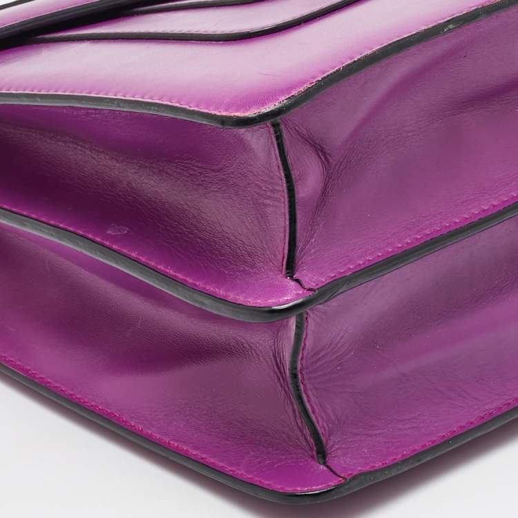 Pre Owned Bvlgari Magenta Pink Leather Large Serpenti Forever Shoulder Bag