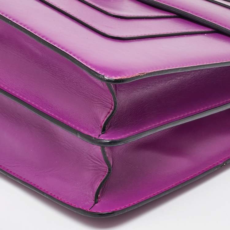 Pre Owned Bvlgari Magenta Pink Leather Large Serpenti Forever Shoulder Bag
