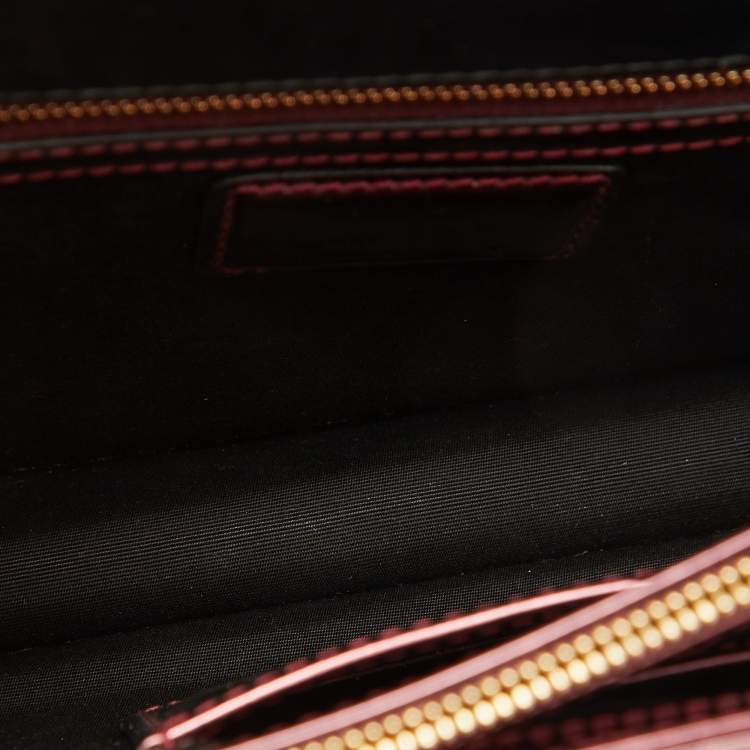 Pre Owned Bvlgari Burgundy Patent Leather Medium Serpenti Forever Flap Shoulder Bag