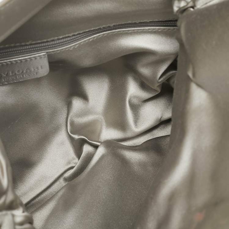 Pre Owned Bvlgari Light Grey Leather Leoni Shoulder Bag