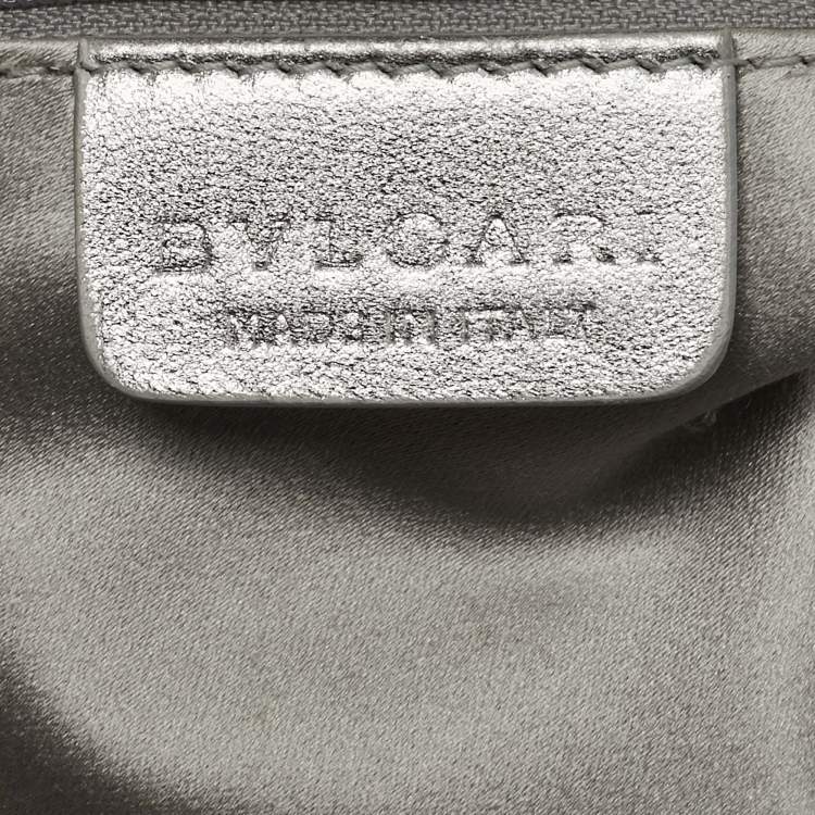 Pre Owned Bvlgari Light Grey Leather Leoni Shoulder Bag