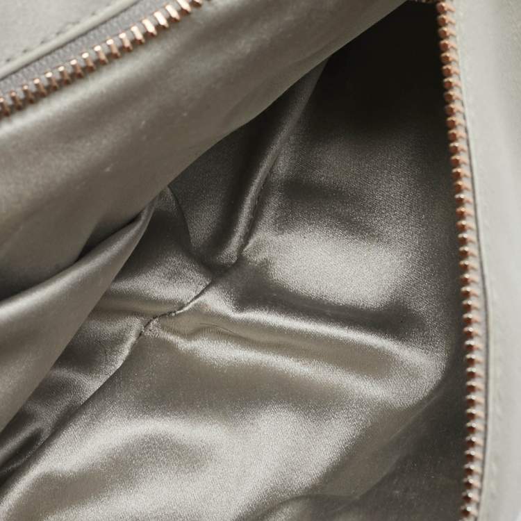 Pre Owned Bvlgari Light Grey Leather Leoni Shoulder Bag