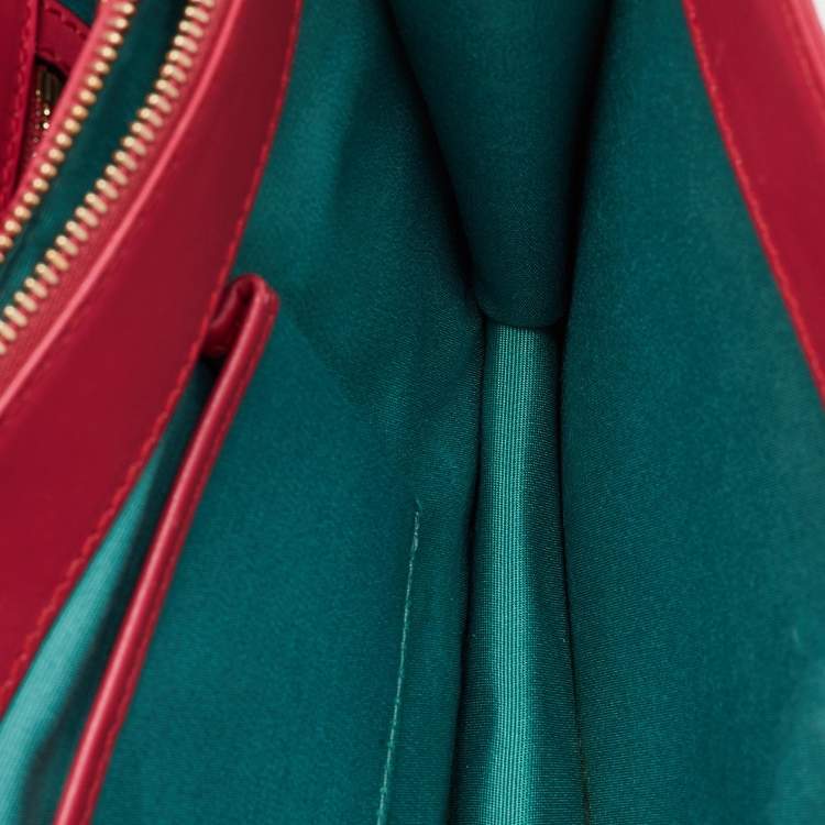 Pre Owned Bvlgari Cherry Red Leather Medium Serpenti Forever Shoulder Bag