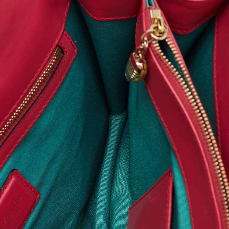 Pre Owned Bvlgari Cherry Red Leather Medium Serpenti Forever Shoulder Bag