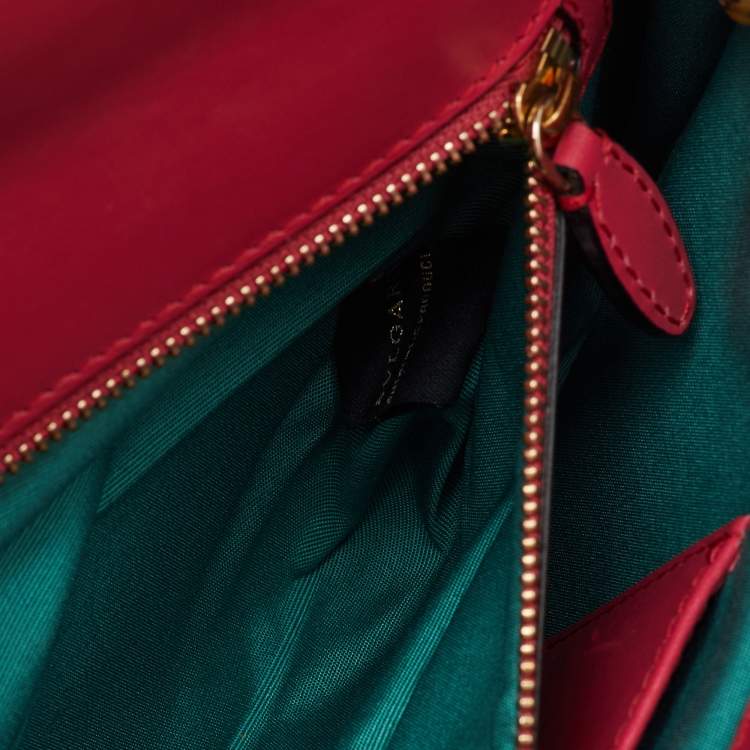 Pre Owned Bvlgari Cherry Red Leather Medium Serpenti Forever Shoulder Bag
