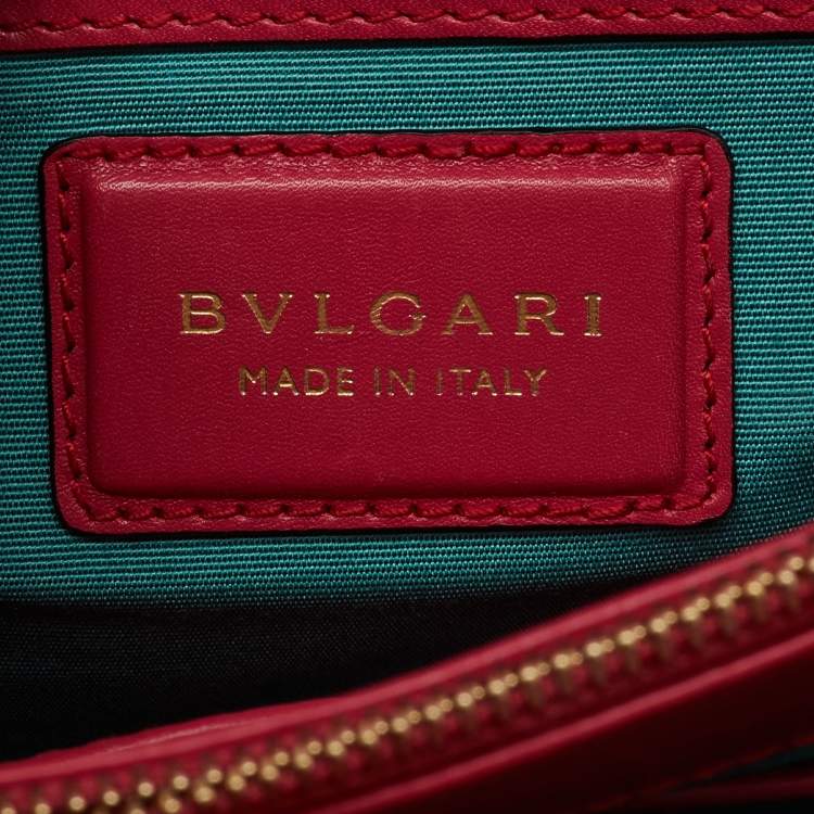 Pre Owned Bvlgari Cherry Red Leather Medium Serpenti Forever Shoulder Bag